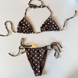 Brown Polka Dot Bikini